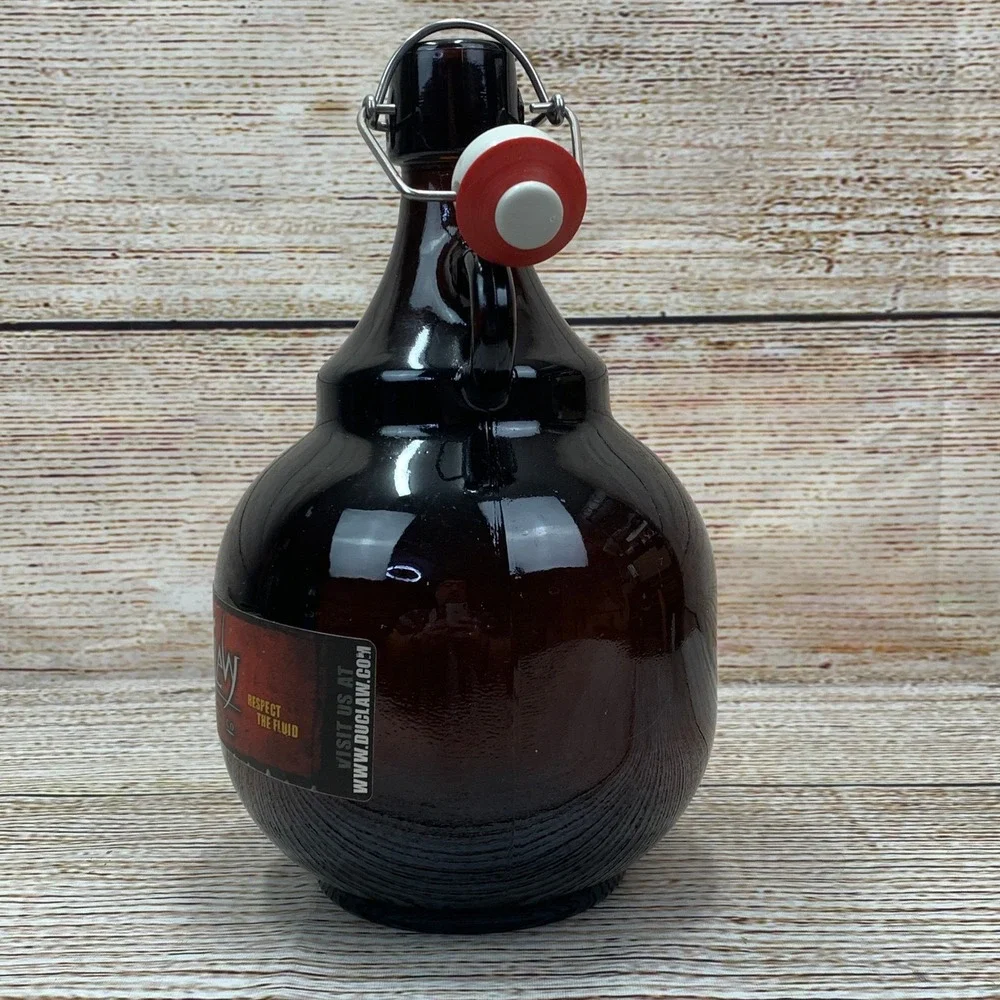 DuClaw Brewing Co. Amber Brown Glass‎ Growler 2 Liter Flip Top Beer Bottle EMPTY